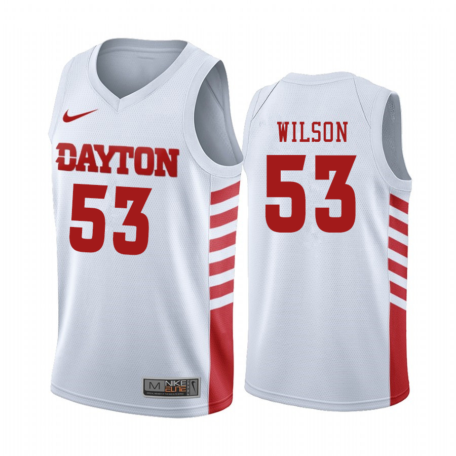 Men #53 Christian Wilson Dayton Flyers College Basketball Jerseys Sale-White
